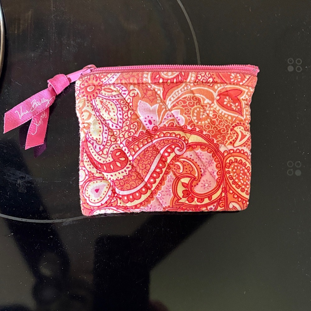 Vera Bradley Red and Pink Paisley Change bag